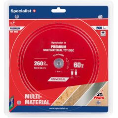 Δίσκος κοπής 260x60Tx30mm, Πολυϋλικό PREMIUM, SPECIALIST+