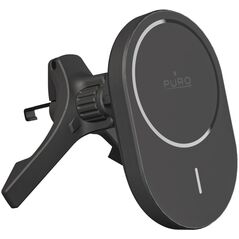 Βάση αυτοκινήτου Puro με φορτιστή Qi2, συμβατή με MagSafe - μαύρο