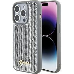 Guess Guess GUHCP15LPSFDGSS iPhone 15 Pro 6.1" srebrny/silver hardcase Sequin Script Metal