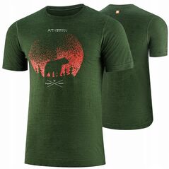 SS1265M Ανδρικό μπλουζάκι με κοντό μανίκι OUTDOOR WOOL PRO σκούρο πράσινο M - NIEDZWIEDŹ 4