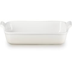 Le Creuset Rectangular Heritage Stoneware Baking Dish 32x24cm / 4L White 0843251158133