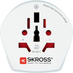 Skross 1.500210-E, Τύπος F, Universal, Τύπος I (AU), Τύπος B, Τύπος C, Τύπος F, Τύπος G (UK), Τύπος I (AU), Τύπος J (CH), Τύπος L (IT), Τύπος N (BR), 100-250 V, 50 - 60 Hz