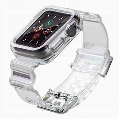 Σετ λουράκι σιλικόνης, βραχιόλι, θήκη Strap Light για το ρολόι Apple Watch 42 mm - μαύρο