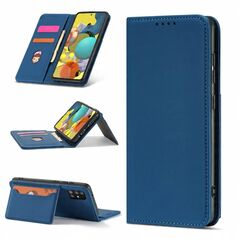 Θήκη κάρτας μαγνήτη etui do Samsung Galaxy A12 5G pokrowiec πορτοφόλι na karty kartę βάση στήριξης μπλε