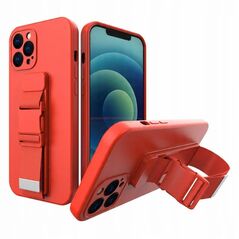Θήκη Rope Case σιλικόνης με λουράκι τσάντα λουράκι για Xiaomi Poco M4 Pro 5G κόκκινο