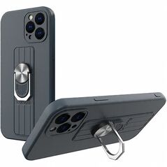 Θήκη σιλικόνης Ring Case με λαβή δακτύλου και βάση για Xiaomi Poco M4 Pro 5G μπλε