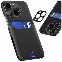 Δερμάτινη Θήκη Stand etui do iPhone 14 Plus pokrowiec πορτοφόλι για κάρτα με βάση μαύρο
