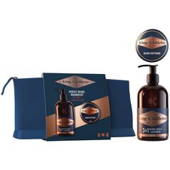 Σετ King C Gillette για άνδρες: καθαριστικό για γένια και πρόσωπο, 350 ml + βάλσαμο για γένια, 100 ml + τσάντα