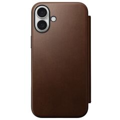 Nomad Nomad Μοντέρνο Δερμάτινο Folio, καφέ - iPhone 16 Plus