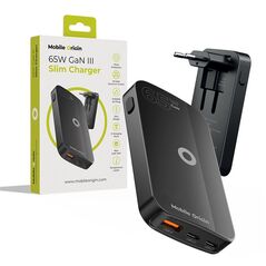 Φορτιστής MOBILE ORIGIN Slim Charger 1x USB-A 2x USB-C 1.5 A (GAN-65W-SLM-BLK)