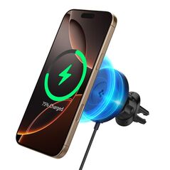 Spigen OneTap Pro 4 MagSafe Car Mount Charger, μαύρο - Ασύρματο / Αεραγωγός