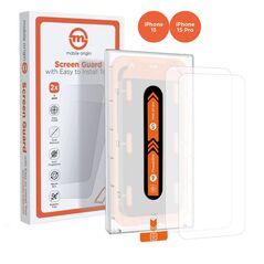 Mobile Origin Προστατευτικό γυαλί με εφαρμοστή για iPhone 15 Pro/15, 2 τεμ.