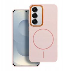Θήκη FRAME MAG COVER συμβατή με MagSafe για SAMSUNG S25 PLUS ροζ πούδρα