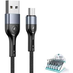 USAMS Kabel pleciony U55 2A micro USB1szt. for set U55 czarny/black 1m SJ450ZJ01 (US-SJ450) SJ450USBSG01