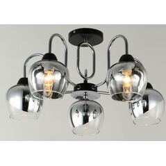 Φωτιστικό οροφής BALTIK GAISMA, 5 x E27, max 5 x 60 W, K90542/5, μαύρο/ασημί χρώμα.