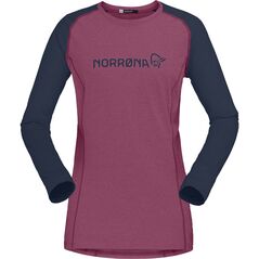 Γυναικεία μπλούζα ποδηλασίας Norrona Fjora Equaliser Lightweight LS - βιολετί χαλαζίας/ινδικό νυχτερινό