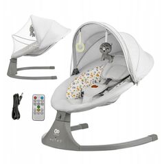 Elektrinės sūpynės Kinderkraft 2in1 Lumi 2, light grey