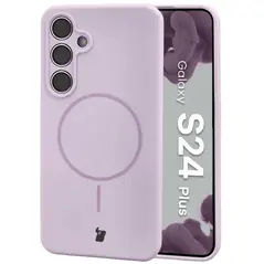 Silikonowe etui z pierścieniem magnetycznym Bizon Soft Case Magnetic do Samsung Galaxy S24+ Plus jasnofioletowe