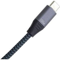 Καλώδιο φόρτισης USB-C PremiumCord, 2xUSB-C σε USB-C, 100W, 1m, μαύρο