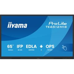 iiyama TE6512MIS-B4AG signage display Płaski panel Digital Signage 165,1 cm (65") LCD Wi-Fi 400 cd/m 4K Ultra HD Czarny Ekran dotykowy Procesor wbudowany Android 11 24/7