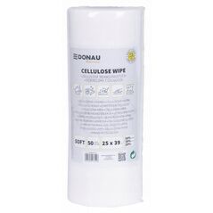 Ścierka DONAU HOME, z celulozą 50%, rolka, soft, 25x39cm, 50 listków, biała