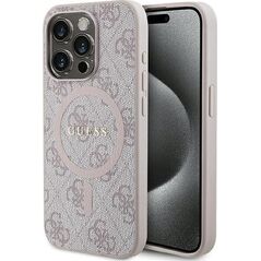 Guess Guess GUHMP14XG4GFRP iPhone 14 Pro Max 6.7" różowy/pink hardcase 4G Collection Leather Metal Logo MagSafe