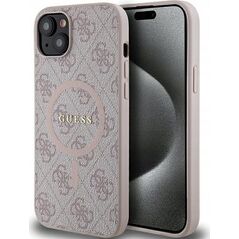 Guess Oryginalne Etui GUESS Hardcase GUHMP14SG4GFRP do iPhone 14 (Kompatybilny z Magsafe / 4G Ring classic logo / różowy)