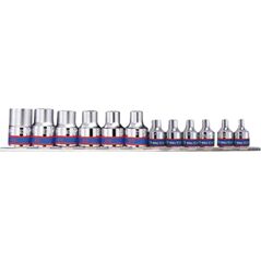 King Tony ZESTAW NASADEK 3/8" + 1/2" 12cz. E4 - E20, SZYNA, King Tony