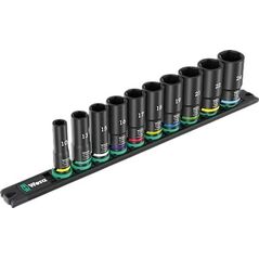 ZES. KLUCZY NASADOWYCH, 3/8'' 10 CZĘŚ.LISTWA MAGNETYCZN