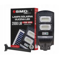 LAMPA LED ULICZNA SOLARNA 100W 10AH 6000K 2000LM + UCHWYT