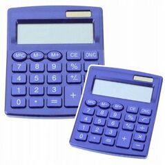 Kalkulator Biurowy Szkolny Klasyczny 8-Cyfrowy LCD Solar Granatowy LEAN