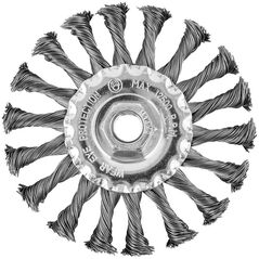 Szczotka druciana tarczowa 115 mm, drut skręcony, stalowy, M14