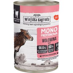 Wiejska Zagroda Karma mokra dla kota Monobiałkowa Wołowina (dorosły) 400g