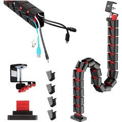 Organizer kabli / maskownica do biurka Nano RS, 1345mm, czano czerwony, RS125