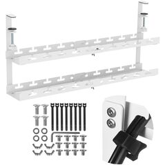 Organizer podbiurkowy na kable Maclean, max. obciążenie 5kg, max. 728mm, 2 poziomy, biały, MC-102 W