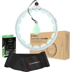 HMS ZESTAW HULA HOP HHW06 GREEN Z PIŁKĄ GRAWITACYJNĄ I LICZNIKIEM HMS + PAS BR163 BLACK PLUS SIZE