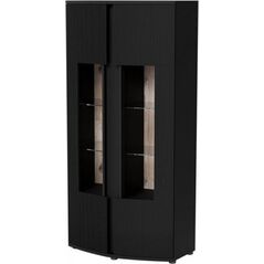 Cama Meble Witryna 2D MICHELLE 86x35-47xH180 czarny/dąb viking