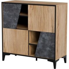 Cama Meble Regał 4D OVO 90x38xH90 dąb/beton