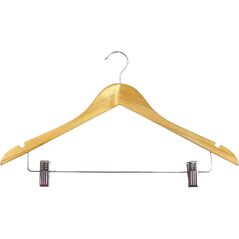 Κρεμάστρες ρούχων με κλιπ 2τμχ. ξύλινο Wood 44 5cm 8004226010173