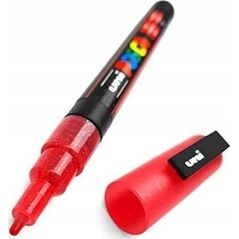 Uni Marker POSCA PC-3ML BROKATOWY CZERWONY