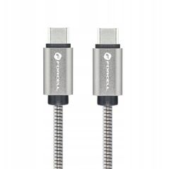 Καλώδιο USB C σε USB C FORCELL F-Energy QC4.0 PD 5A 100W E-Mark Metal 2 m C239 ασημί