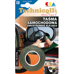 Technicqll Taśma samochodowa dwustronna czarna 19mm x 1,5m T-709