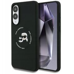 Etui Karl Lagerfeld Silicone Double Heads And Circle MagSafe do Samsung Galaxy S25 Edge czarny