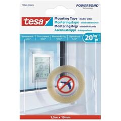 Tesa Tesa Tape Double-Side 1.5Mx19mm Trans For Win