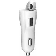 Ładowarka XO XO Ładowarka samochodowa słuchawka bluetooth CB1 biała 1USB 18W