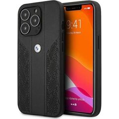 BMW Etui BMW BMHCP13LRSPPK Apple iPhone 13 Pro czarny/black hardcase Leather Curve Perforate