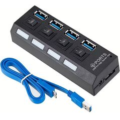 HUB USB Roger Roger AD15653 USB 3.0 Hub-Splitter 4xUSB 3.0/5Gbps Black