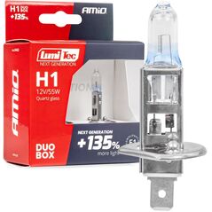 Żarówki halogenowe h1 12v 55w lumitec next generation +135% duo amio-04402