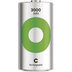 GP Batteries Recyko 3000 C, 3000 mAh, Υδρίδιο Νικελίου-Μετάλλου (NiMH), C, 1.2 V, Πράσινο, Ασημί, 2 τεμ.
