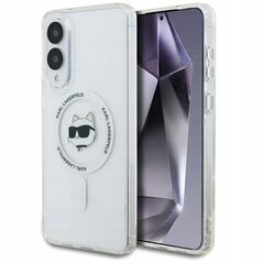 Karl Lagerfeld Button Choupette Head Printed Logo MagSafe - Etui Samsung Galaxy S25 Edge (biały)